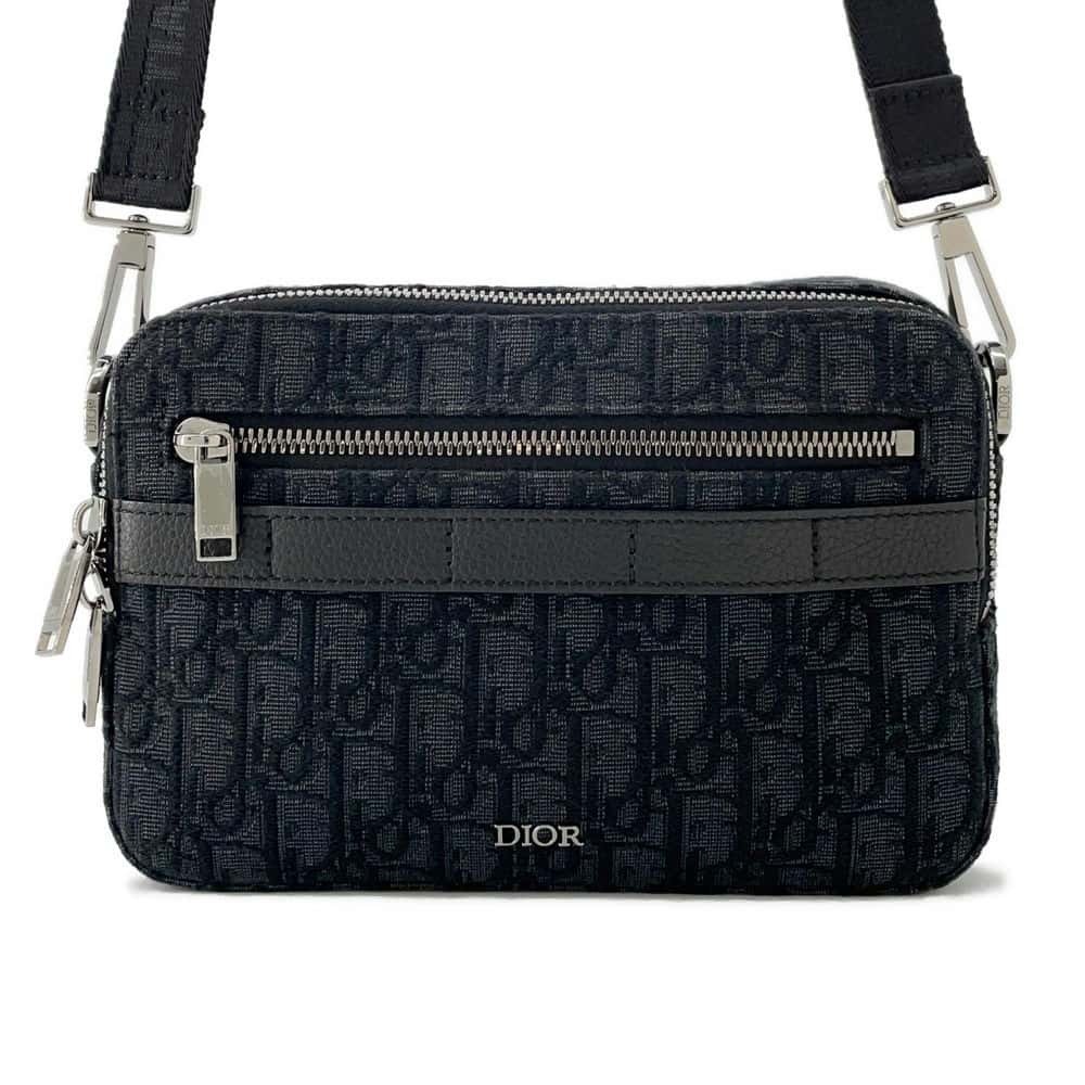 Christian Dior Shoulder Bag Oblique Safari Messenger Black Trotter